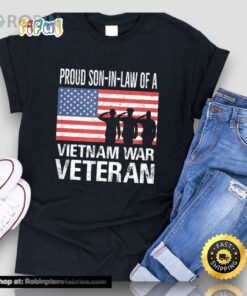 Proud Son In Law Vietnam War Veteran Matching Father in Law T Shirt