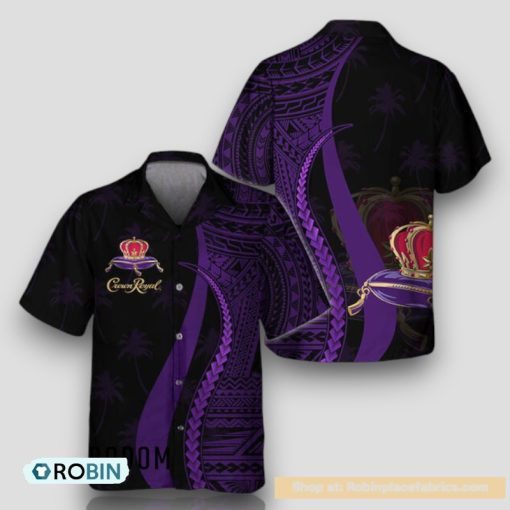 Purple Polynesian Crown Royal Hawaiian Shirt