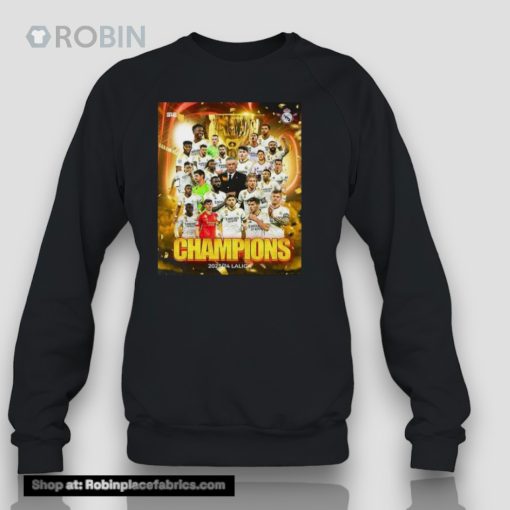 Real Madrid Receives Its 36th Laliga Ea Sports Title Congratulations Champion 2023 24 Unisex Shirt