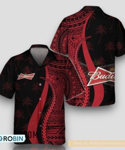Red Polynesian Budweiser Hawaiian Shirt