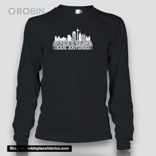 San Antonio Spurs Basketball Team 23 Player Roster San Antonio City Skyline 2024 Shirt