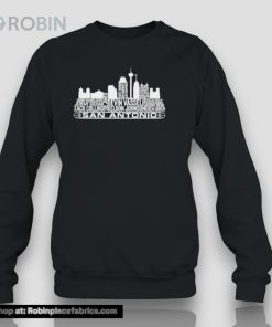 San Antonio Spurs Basketball Team 23 Player Roster San Antonio City Skyline 2024 Shirt