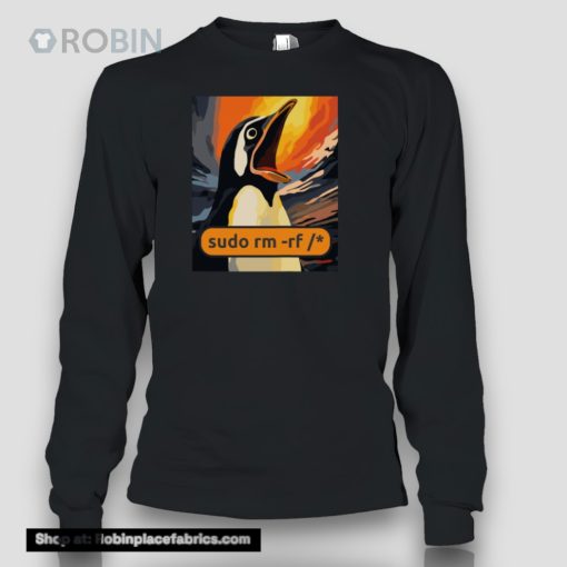 Screaming Tux Linux Sudo Rm Rf Shirt
