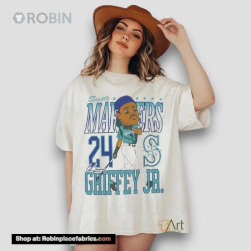Seattle Mariners Ken Griffey Jr. Caricature Baseball Shirt