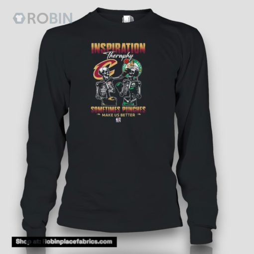 Skeletons Cleveland Cavaliers Inspiration Theraphy Sometimes Punches Make Us Better Shirt