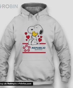 Snoopy And Woodstock Loves Republic Services Logo Unisex Shirt