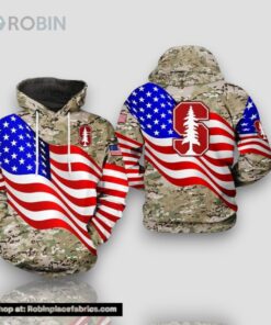 Stanford Cardinals Flag American Camouflage Veteran 3D Hoodie Stanford Cardinal Christmas Gifts