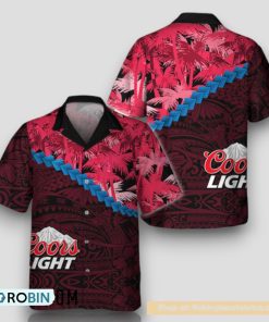 Summer Palm Tree Blend Polynesian Coors Light Hawaiian Shirt