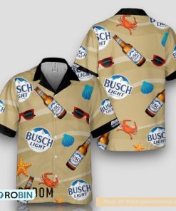 Summer Seafood Busch Light Hawaiian Shirt