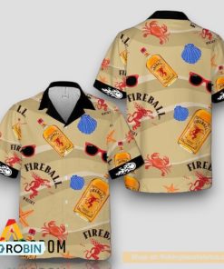 Summer Seafood Fireball Hawaiian Shirt Summer Seafood Fireball Hawaiian Shirt