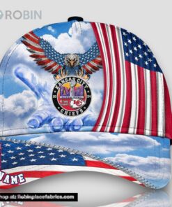 Super Bowl LVIII Kansas City Chiefs America Eagle Flag 4th Of July Baseball Cap, Football Veteran Cap