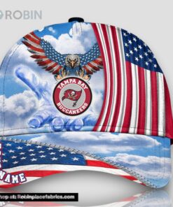 Tampa Bay Buccaneers America Eagle Flag 4th Of July Baseball Cap, Football Veteran Cap