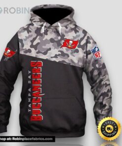 Tampa Bay Buccaneers Camouflage Veterans 3D Hoodie All Over Printed Tampa Bay Buccaneers Camouflage Veterans 3D Hoodie All Over Printed