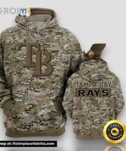 Tampa Bay Rays Camouflageuflage Veteran 3D Hoodie Zipper Hoodie