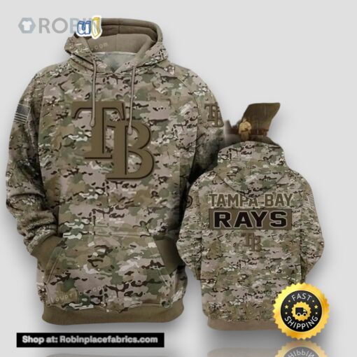 Tampa Bay Rays Camouflageuflage Veteran 3D Hoodie Zipper Hoodie