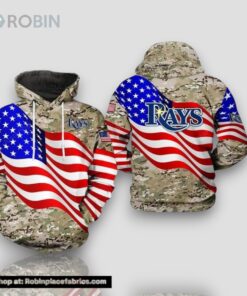 Tampa Bay Rays Us Flag Camouflage Veteran 3D Hoodie Zip Hoodie