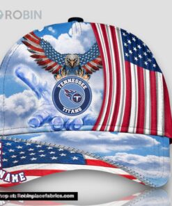 Tennessee Titans America Eagle Flag 4th Of July Baseball Cap, Football Veteran Cap
