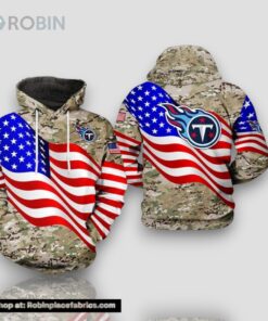 Tennessee Titans NFL US Flag Camouflage Veteran Team 3D Hoodie