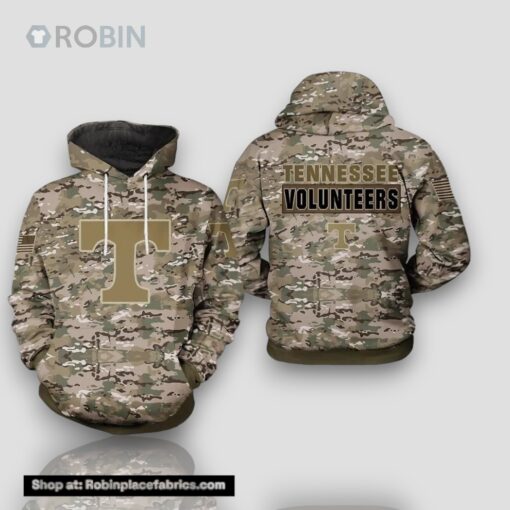 Tennessee Volunteers Camouflage Veteran 3D Hoodie Cool Tennessee Volunteers Gifts