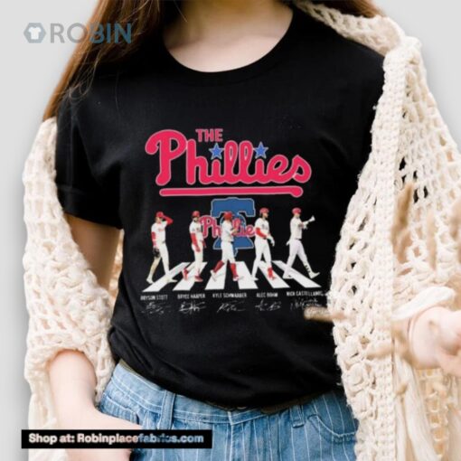 The Phillies Abbey Road Bryson Stott Bryce Harper Kyle Schwarber Alec Bohm And Nick Castellanos Signatures Shirt