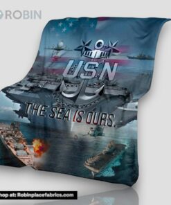 The Sea Is Ours Us Navy Anchor Fleece Throw Blanket The Sea Is Ours Us Navy Anchor Fleece Throw Blanket