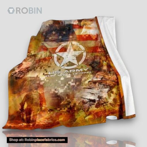 This We Will n Us Army Fleece Throw Blanket