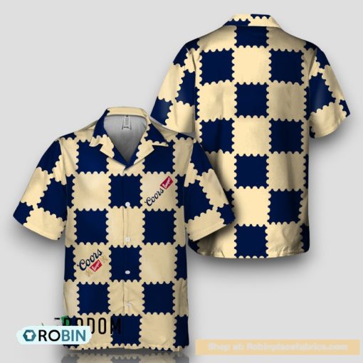 Trendy Gingham Coors Banquet Hawaiian Shirt