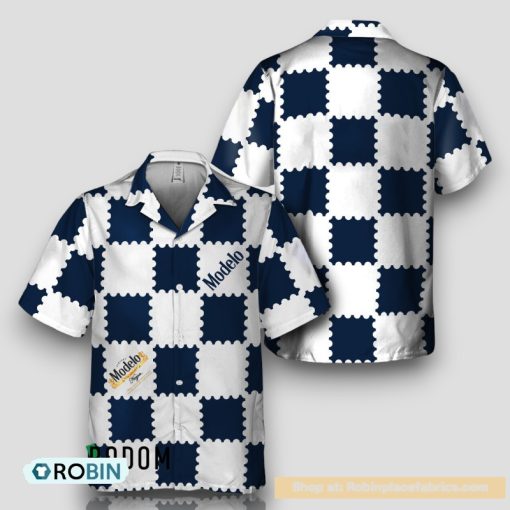 Trendy Gingham Modelo Beer Hawaiian Shirt