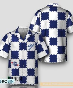 Trendy Gingham Pabst Blue Ribbon Hawaiian Shirt