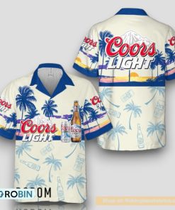 Tropical Beach Palm Tree Coors Light Hawaiian Shirt