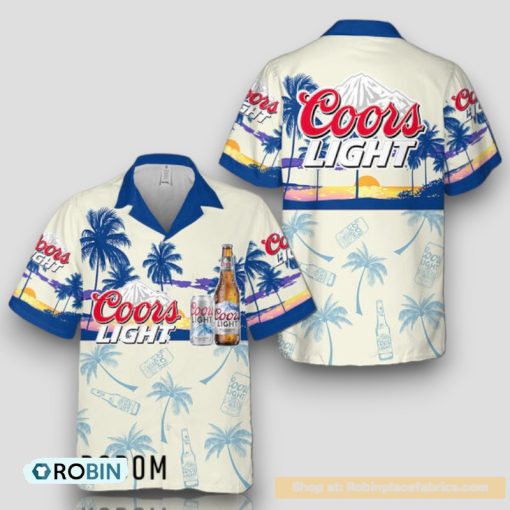 Tropical Beach Palm Tree Coors Light Hawaiian Shirt