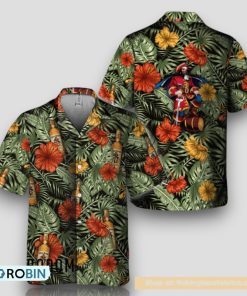 Tropical Flower With Palm Leaves Captain Morgan Hawaiian Shirt