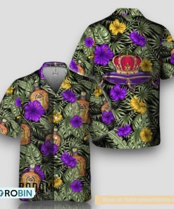Tropical Flower With Palm Leaves Crown Royal Hawaiian Shirt