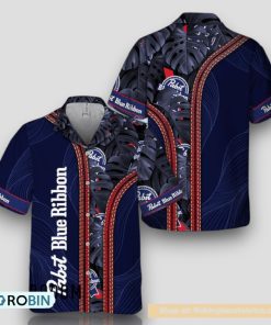 Tropical Monstera Pabst Blue Ribbon Hawaiian Shirt