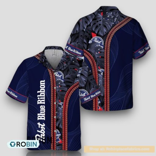 Tropical Monstera Pabst Blue Ribbon Hawaiian Shirt