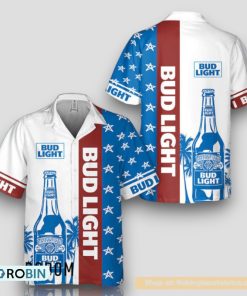 Tropical Patriotics 4th July Bud Light Hawaiian Shirt Tropical Patriotics 4th July Bud Light Hawaiian Shirt