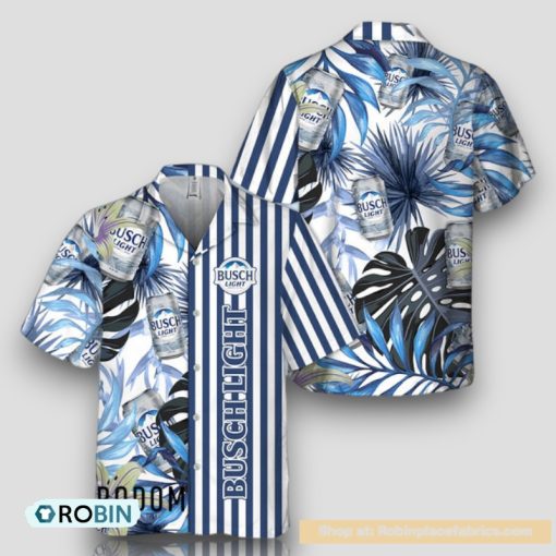 Tropical Plant Leaf Busch Light Hawaiian Shirt
