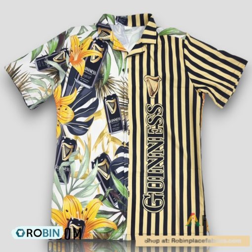 Tropical Plant Leaf Guinness Beer Hawaiian Shirt