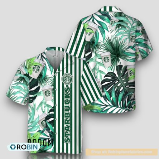 Tropical Plant Leaf Starbucks Coffee Hawaiian Shirt