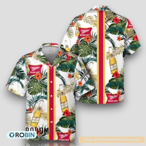 Tropical Summer Flowers Miller High Life Hawaiian Shirt