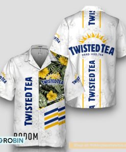 Twisted Tea White Tropical Flower Hawaiian Shirt