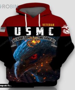 U.S Marine Corps All Gave Some 3D All Print Hoodie, Zip  Up Hoodie