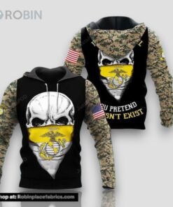 U.S Marine Corps I Hunt The Evil 3D All Print Hoodie, Zip  Up Hoodie