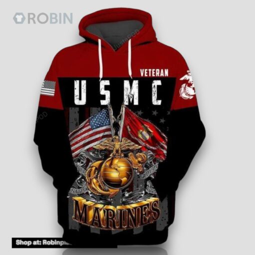 U.S Marine Corps Samper Fi 3D All Print Hoodie, Zip  Up Hoodie