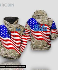 Ucla Bruins US Flag Camouflage Veteran 3D Hoodie NCAA Gifts