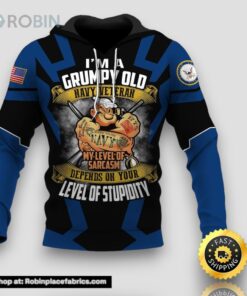 Unique I Am A Grumpy Old Navy Veteran Hoodie