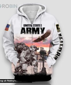 Unique Multiple Service US Veteran Zip Hoodie