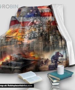 United State Army Veteran Fleece Throw Blanket