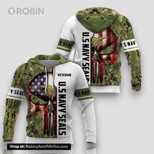 United States Navy Seal Veterans Camouflageuflage 3D Hoodie