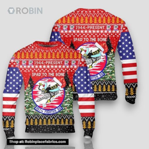 US Air Force 457th Fighter Squadron Christmas Sweater 3D